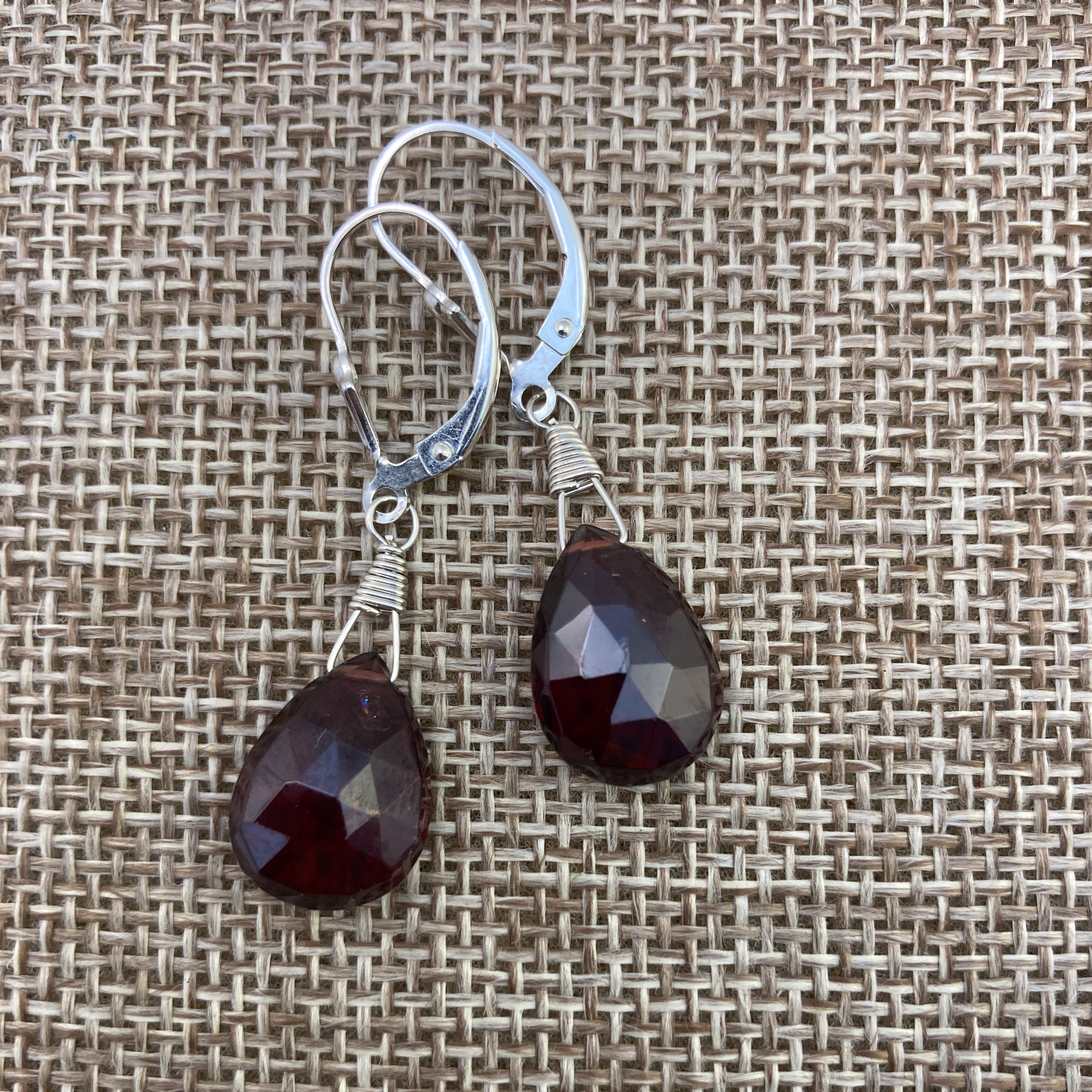 Garnet Briolette Earrings