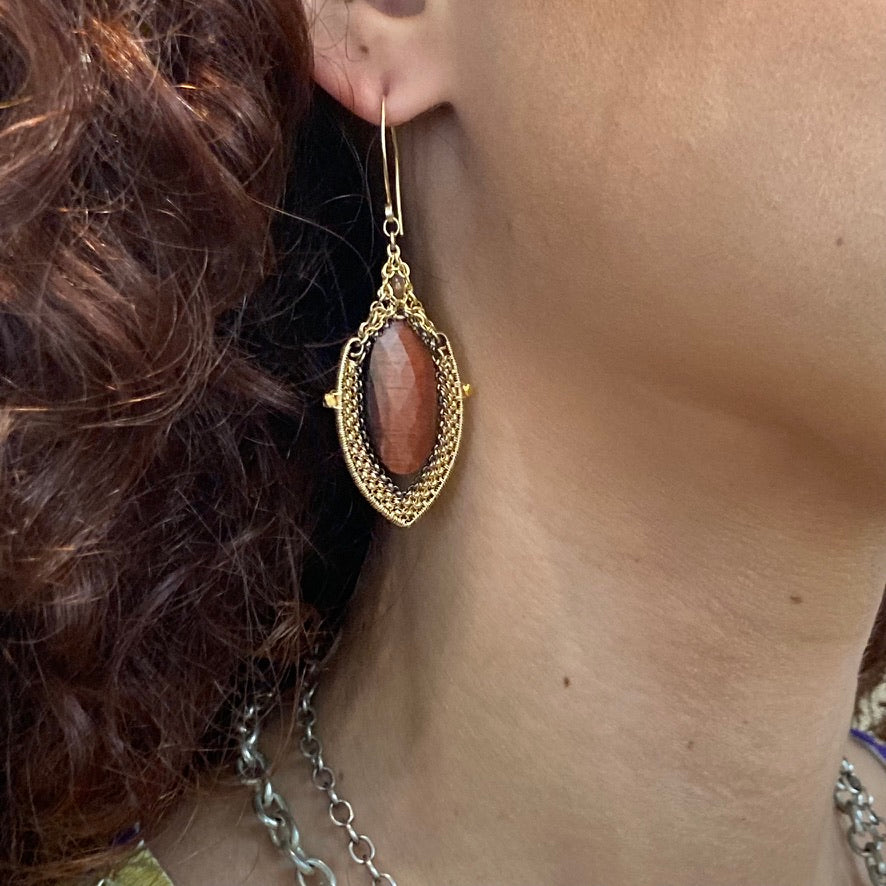 Red Tiger's Eye Earrings