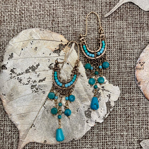 Turquoise hoop earrings clearance