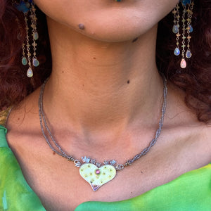 Enamel Earrings & Necklace