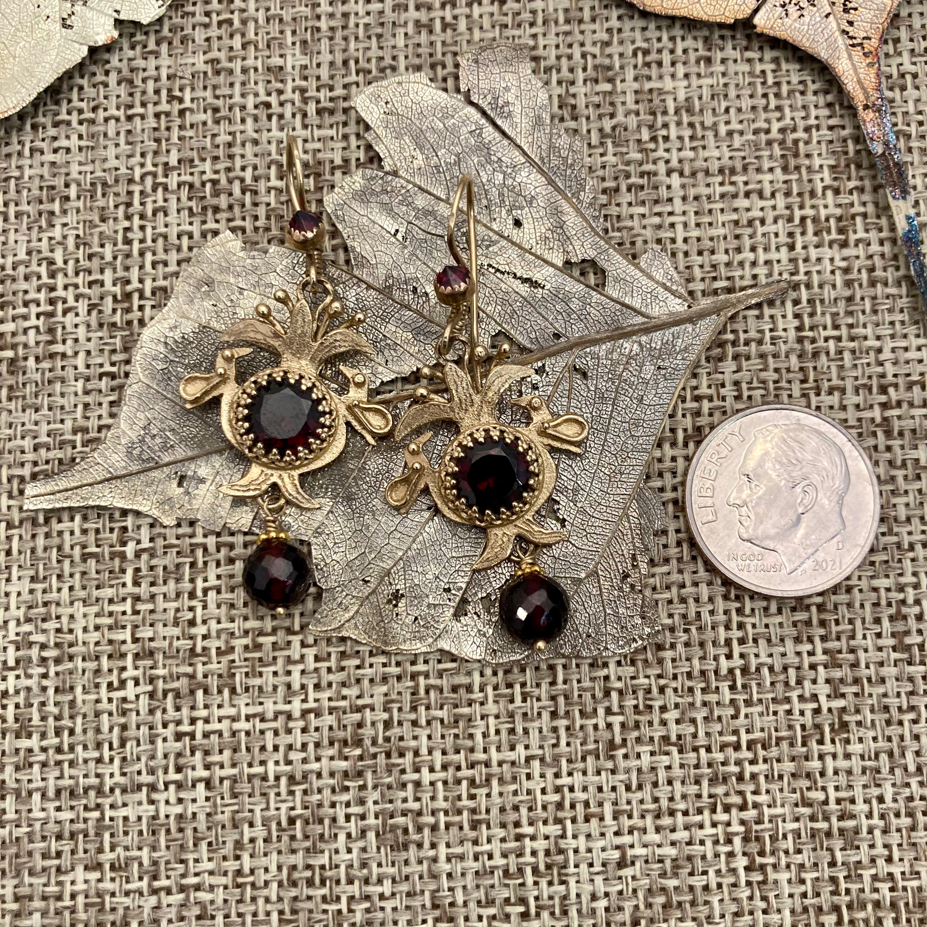 14 Karat Gold & Garnet Earrings
