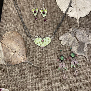 Enamel Earrings & Necklace