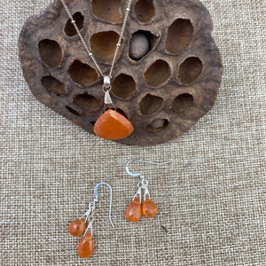 Carnelian Necklace & Briolette Earrings