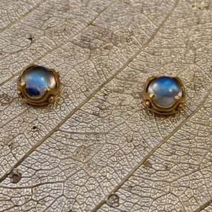 Blue Moonstone 18k Gold Earrings