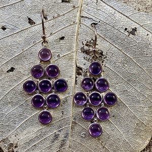 Amethyst Cabochon Statement Earrings