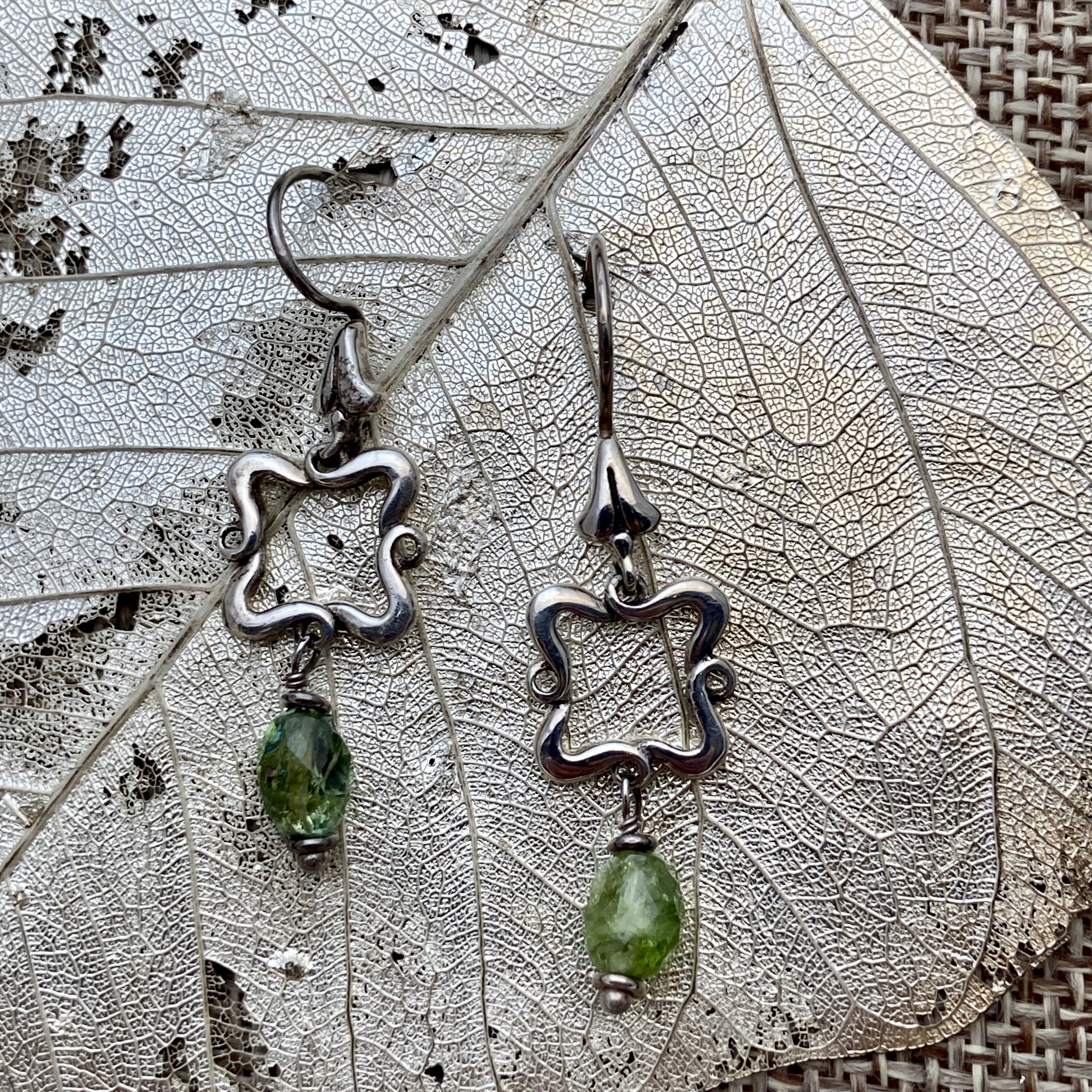 Green Tourmaline Flourish Earrings