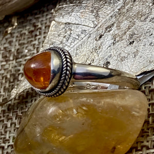 Spessartite Garnet Cabochon Ring
