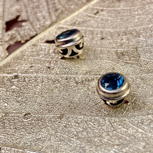 Gemstone Post Earrings in Silver