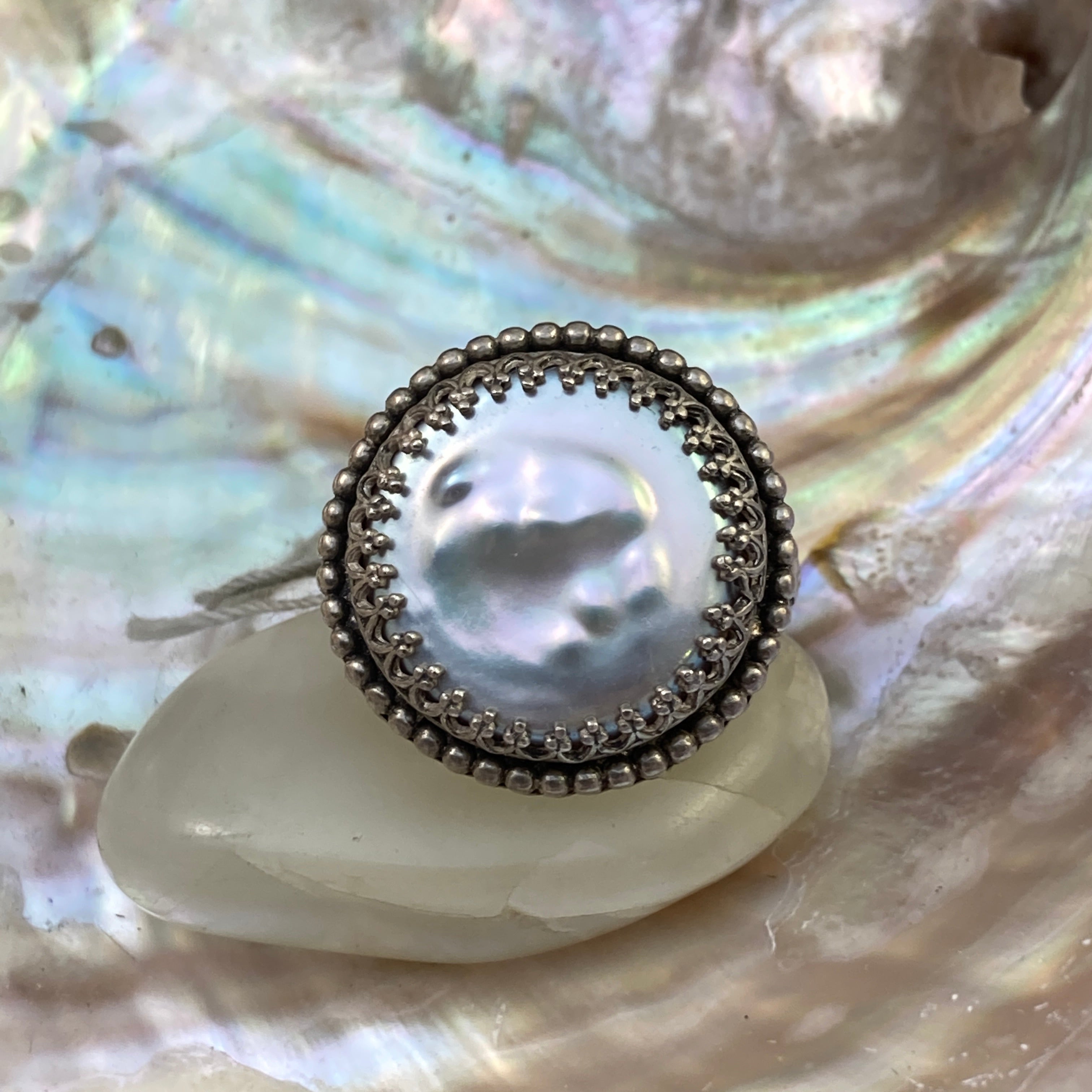 Coin Pearl Ring