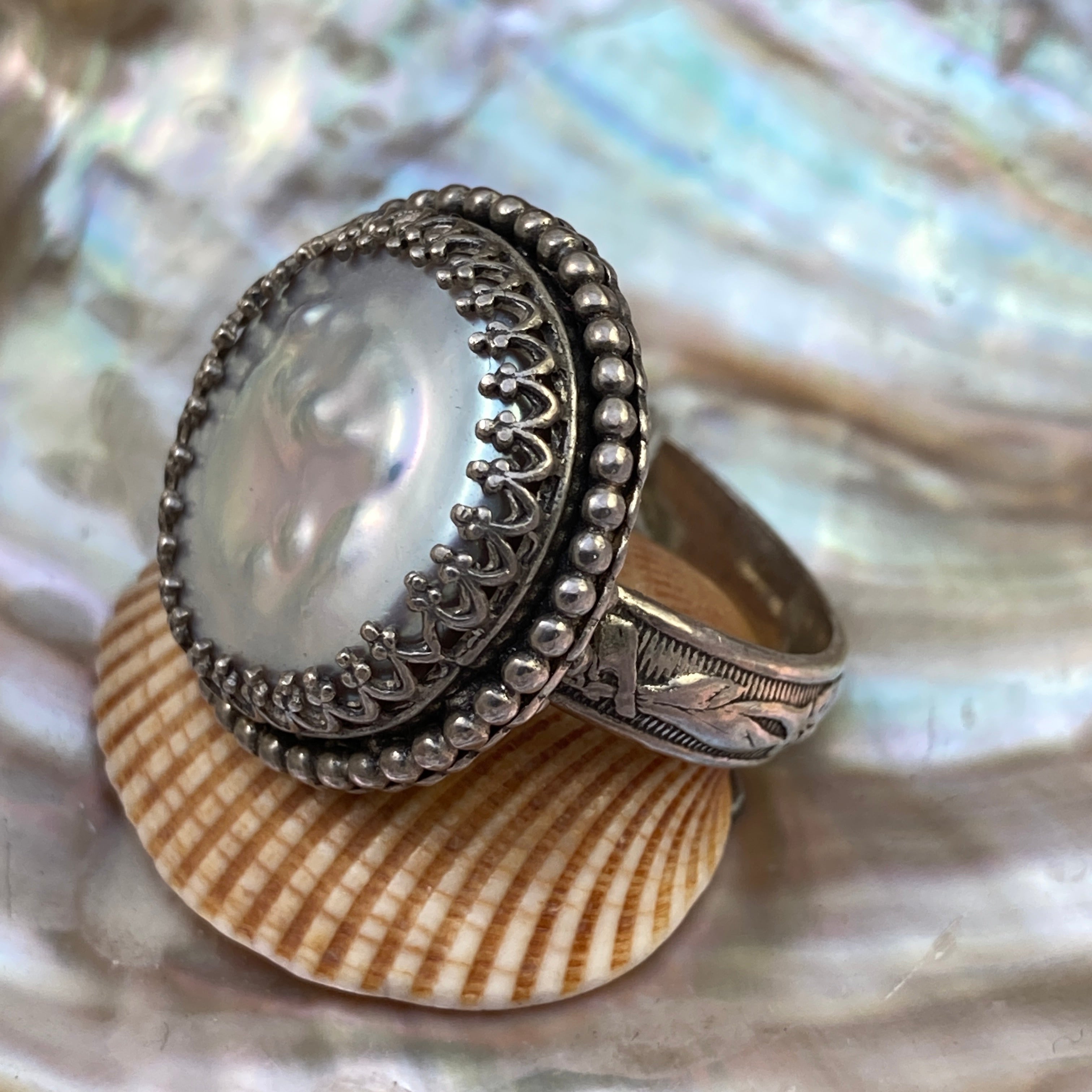 Coin Pearl Ring