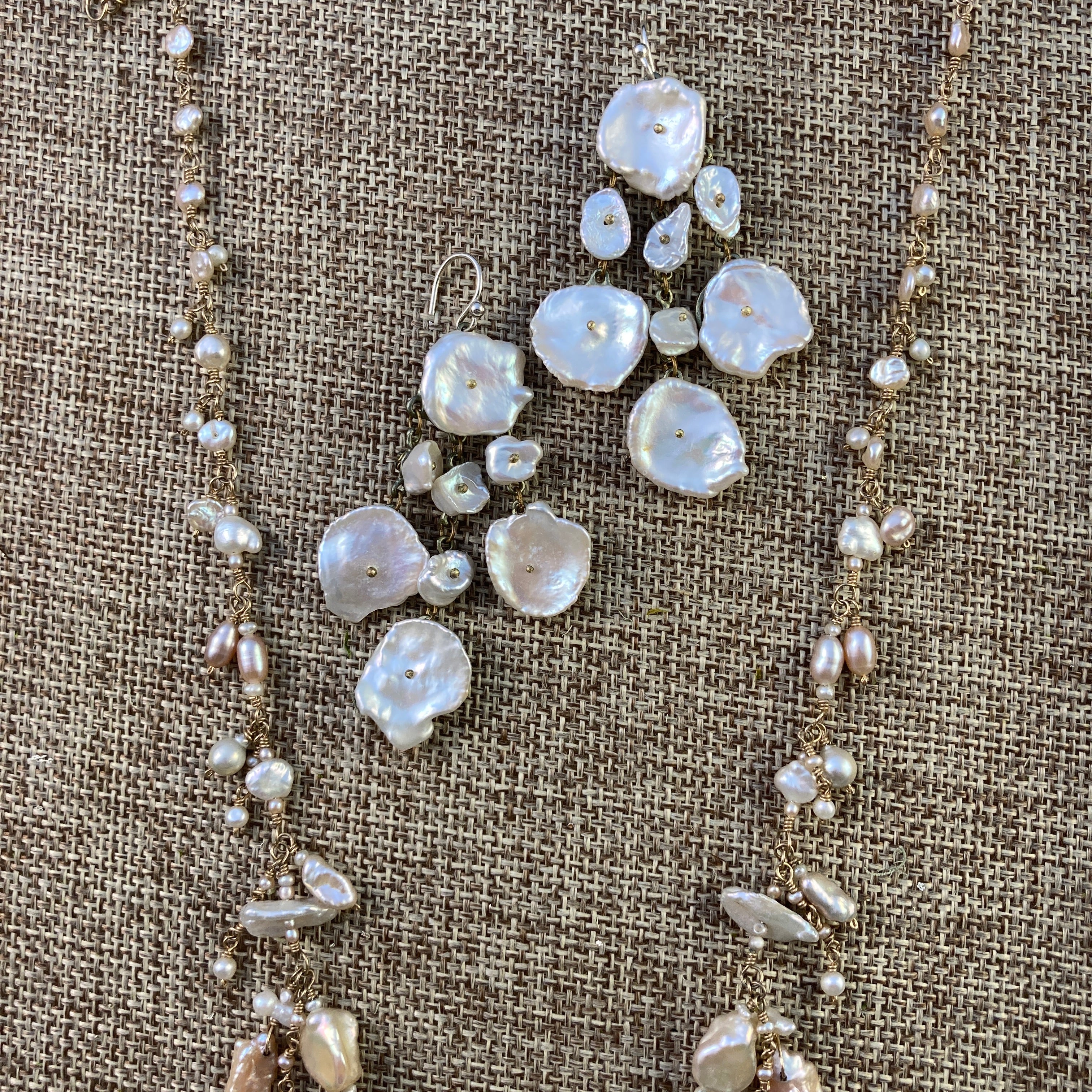 Silver Dollar Keshi Pearl Earrings