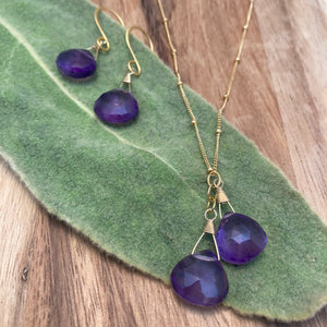 Amethyst Necklace & Earrings