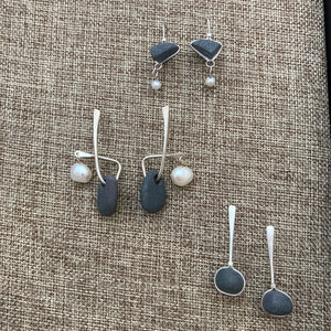 Pebble Earrings with Pearls