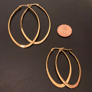 Yellow Gold Plated Steel Oval Hoops