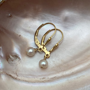 White Freshwater Pearl Earrings