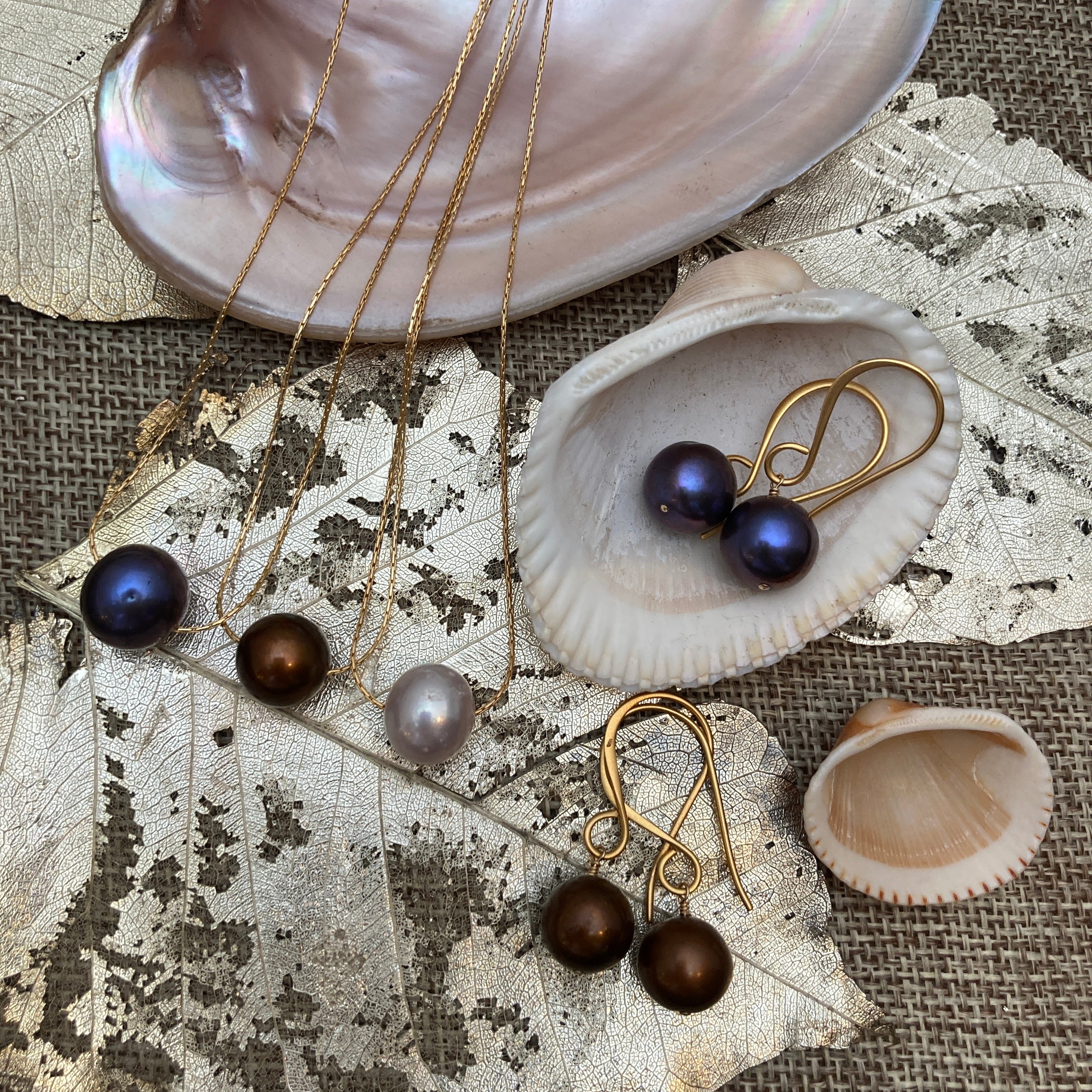 Single Pearl Necklaces & Earrings
