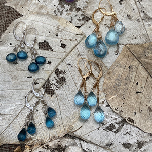 London Blue Topaz Pineapple Briolette Earrings