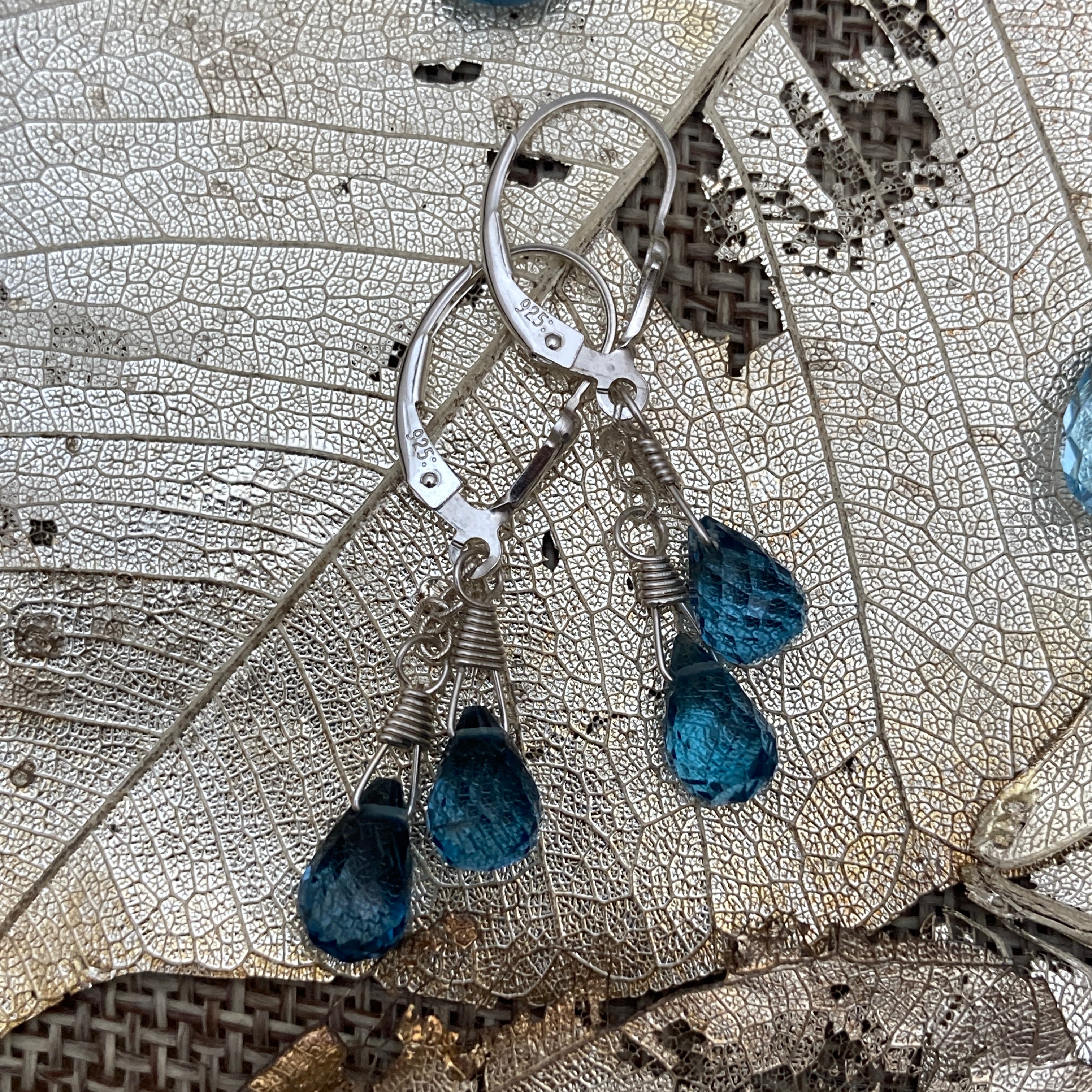 London Blue Topaz Pineapple Briolette Earrings