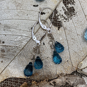 London Blue Topaz Pineapple Briolette Earrings
