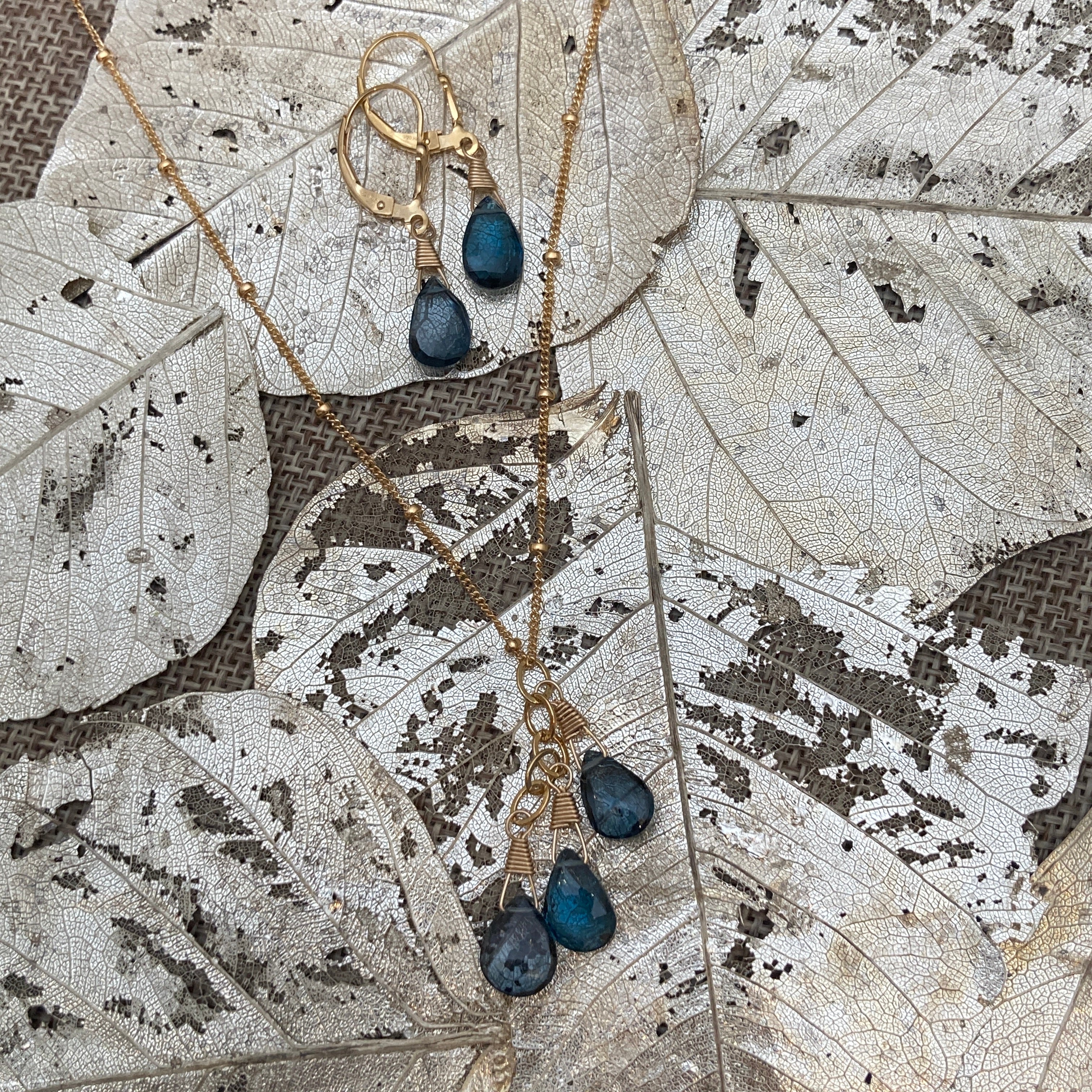 London Blue Topaz Necklace & Earrings