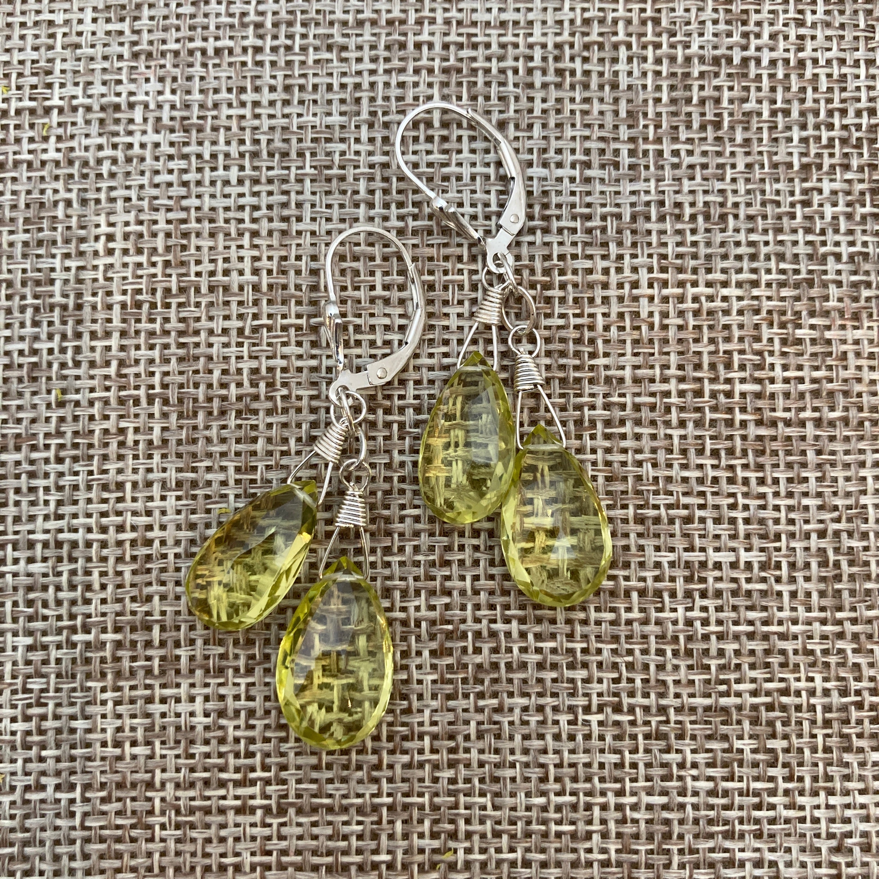 Double Drop Lemon Topaz Earrings