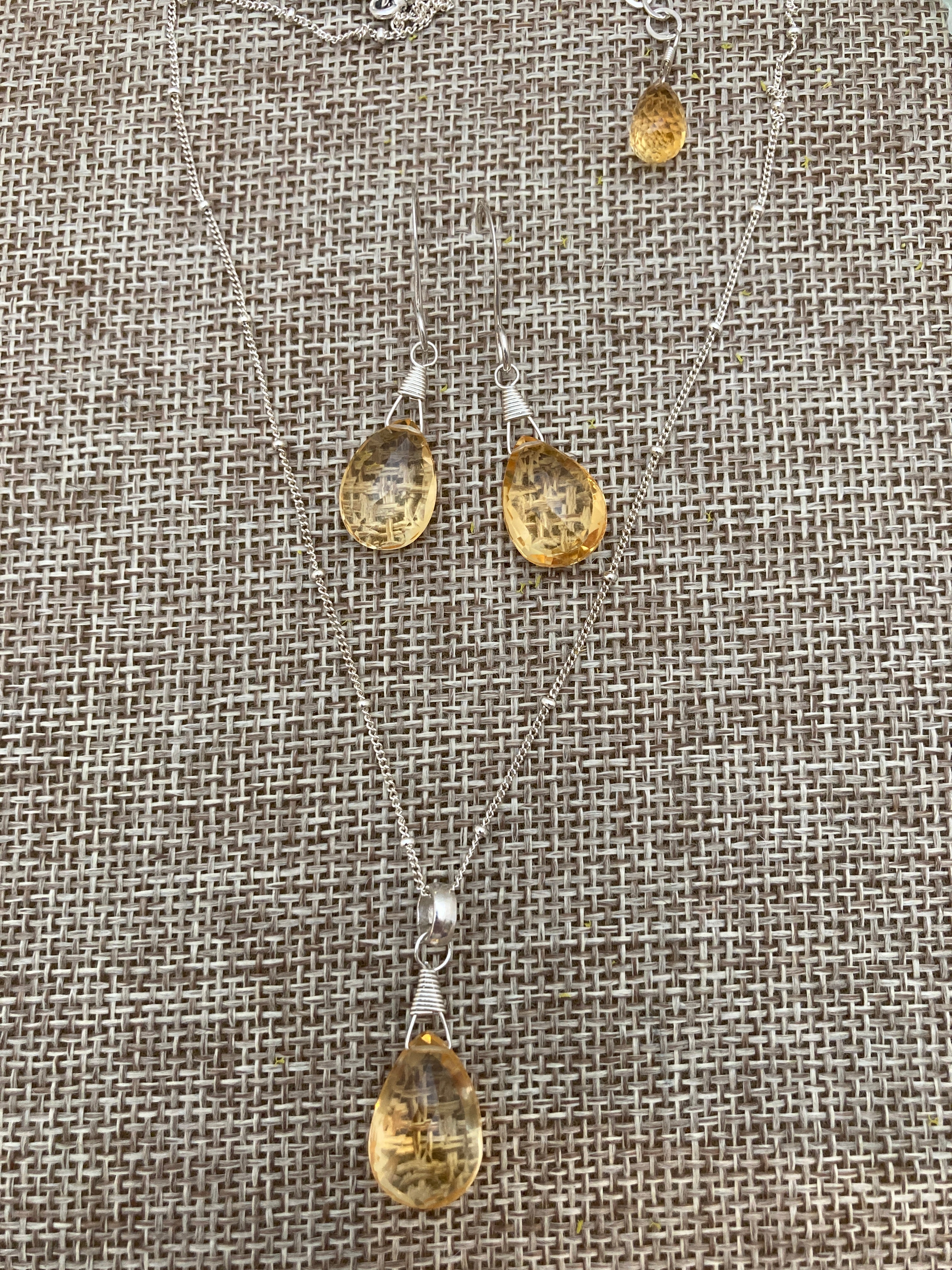 Citrine Necklace & Earrings
