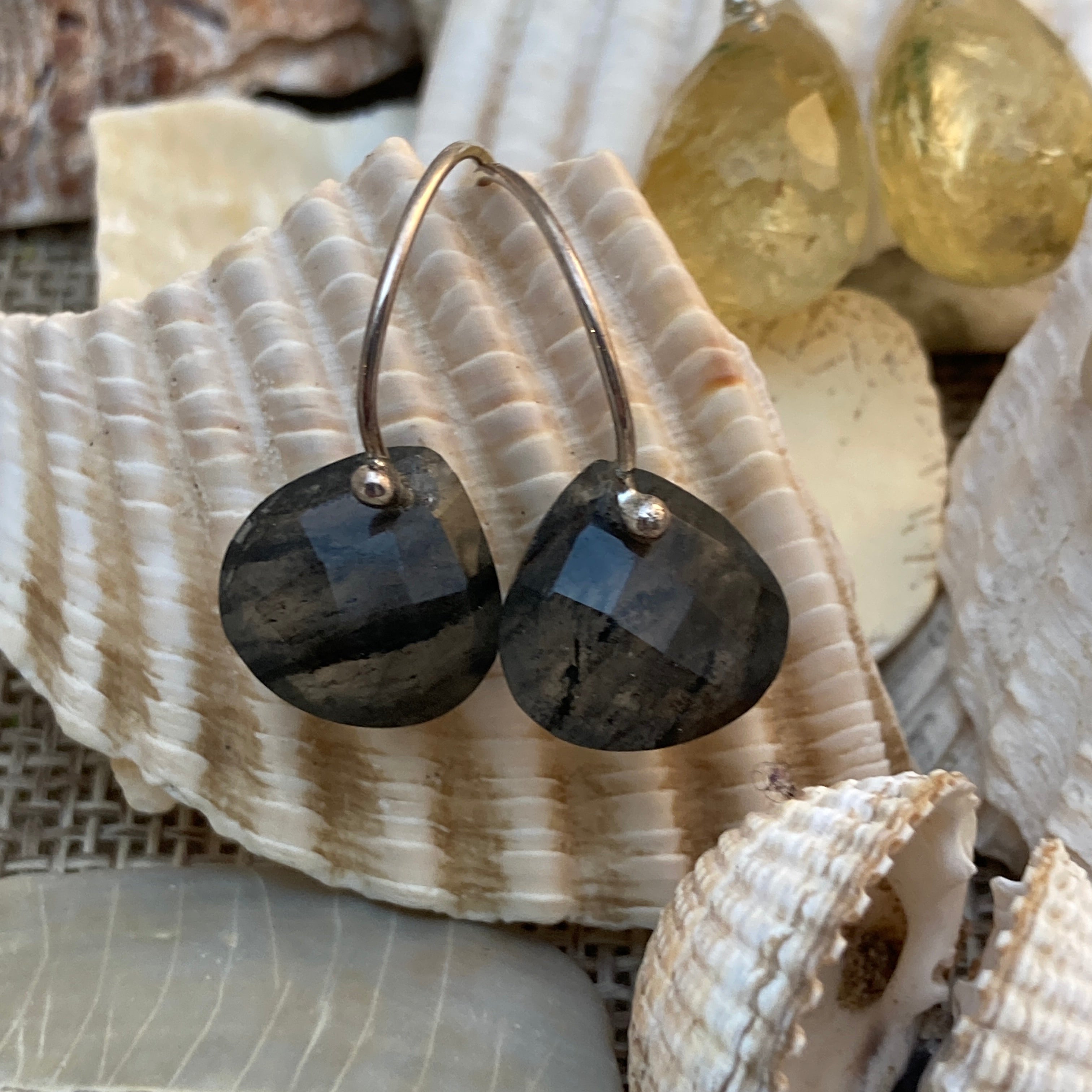 Faceted Gemstone Huggy Earrings