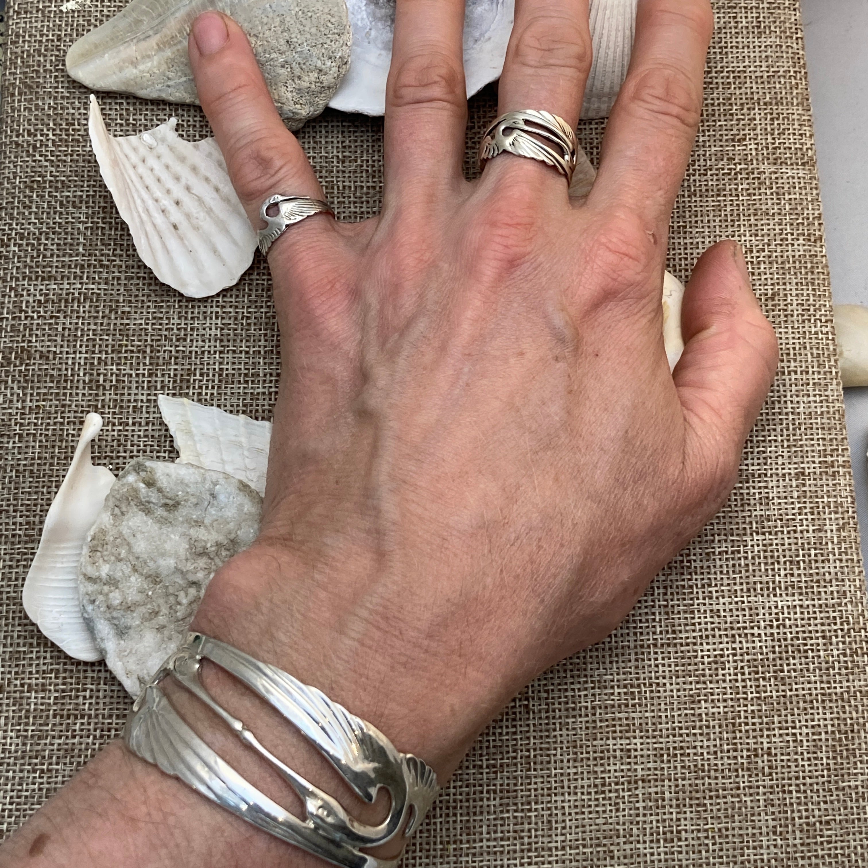 Heron Ring & Cuff Bracelet