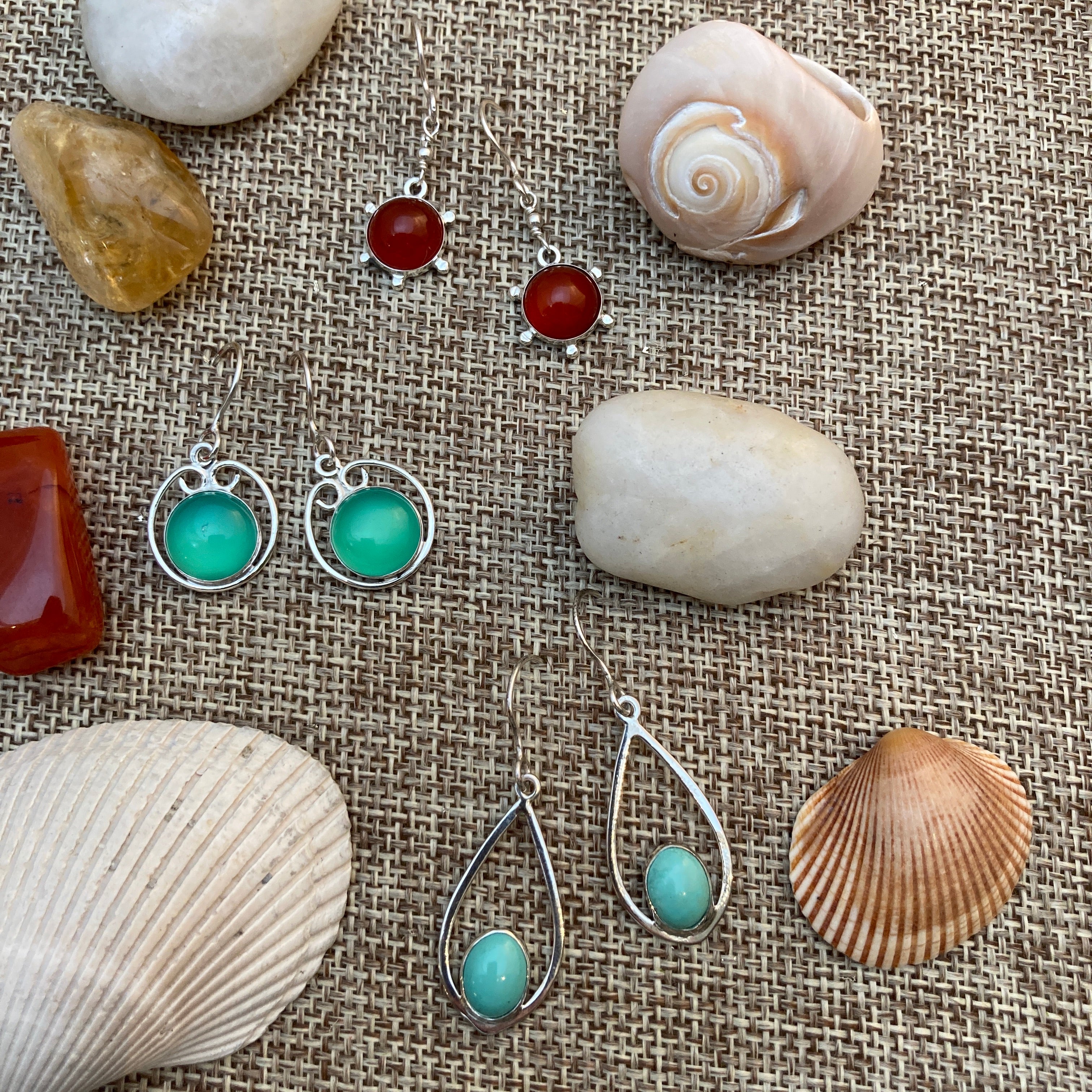 Carnelian Cabochon Earrings