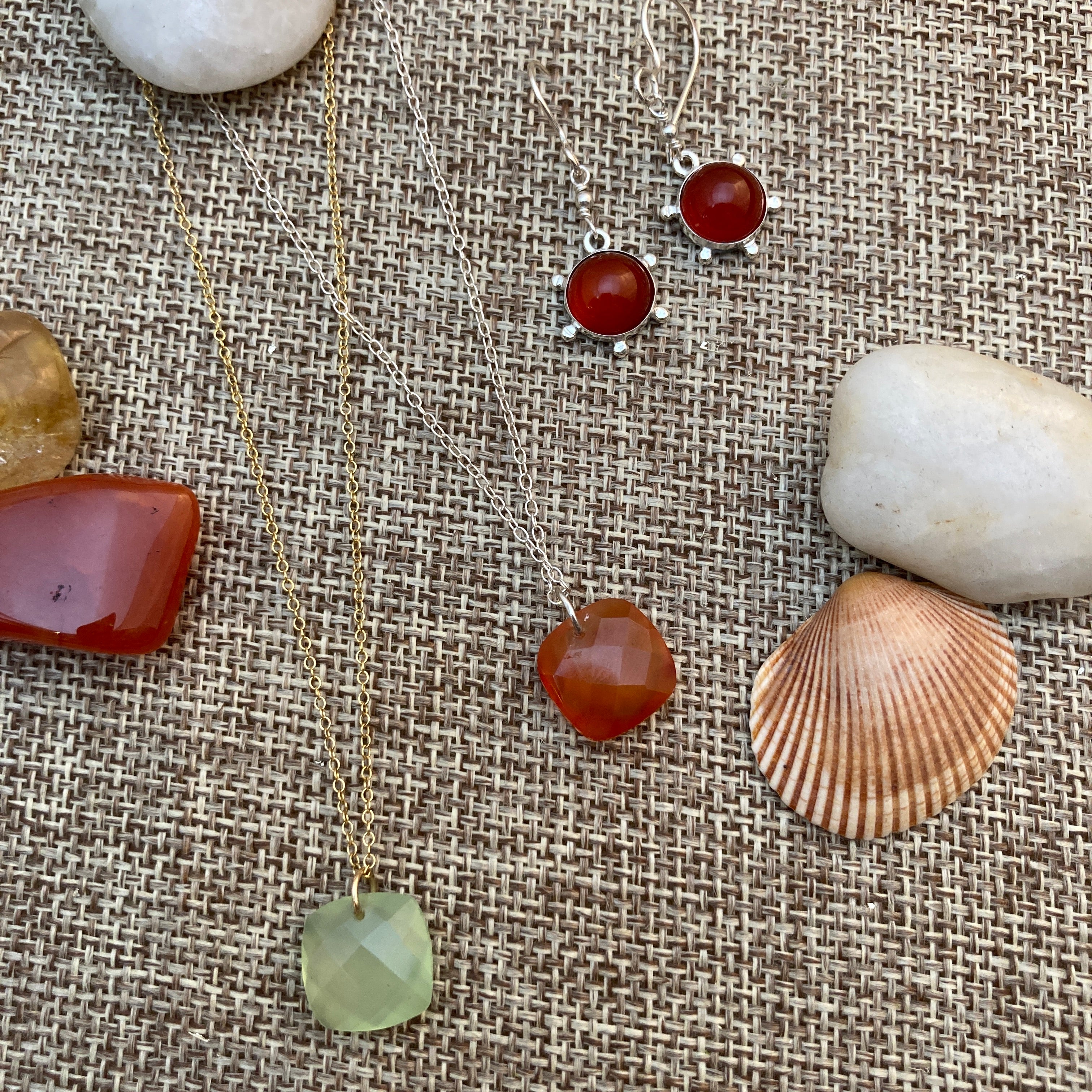 Cushion Cut Gemstone Necklaces