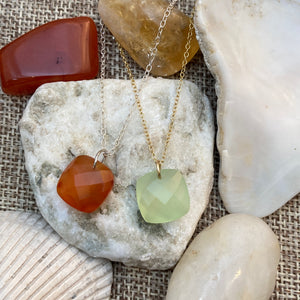 Cushion Cut Gemstone Necklaces