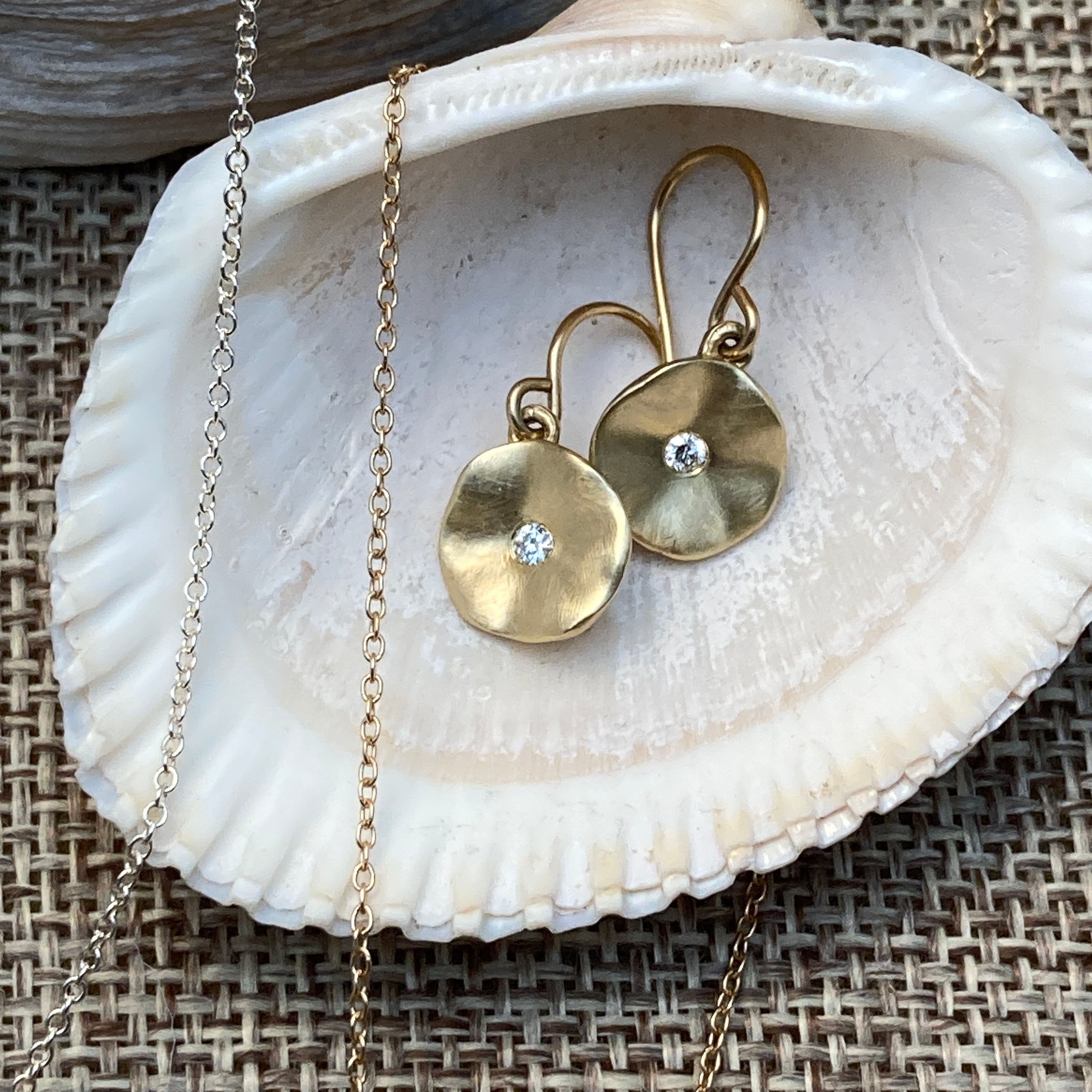Seed Diamond Drop & Post Earrings