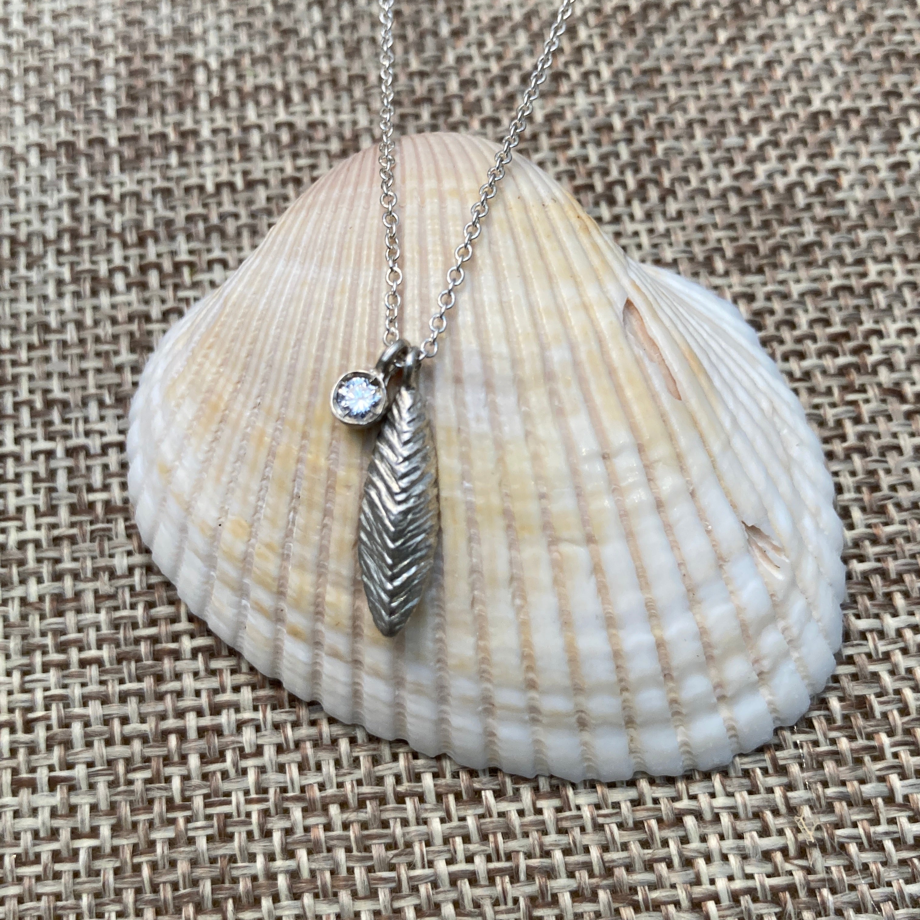 Leaf & Diamond Necklace