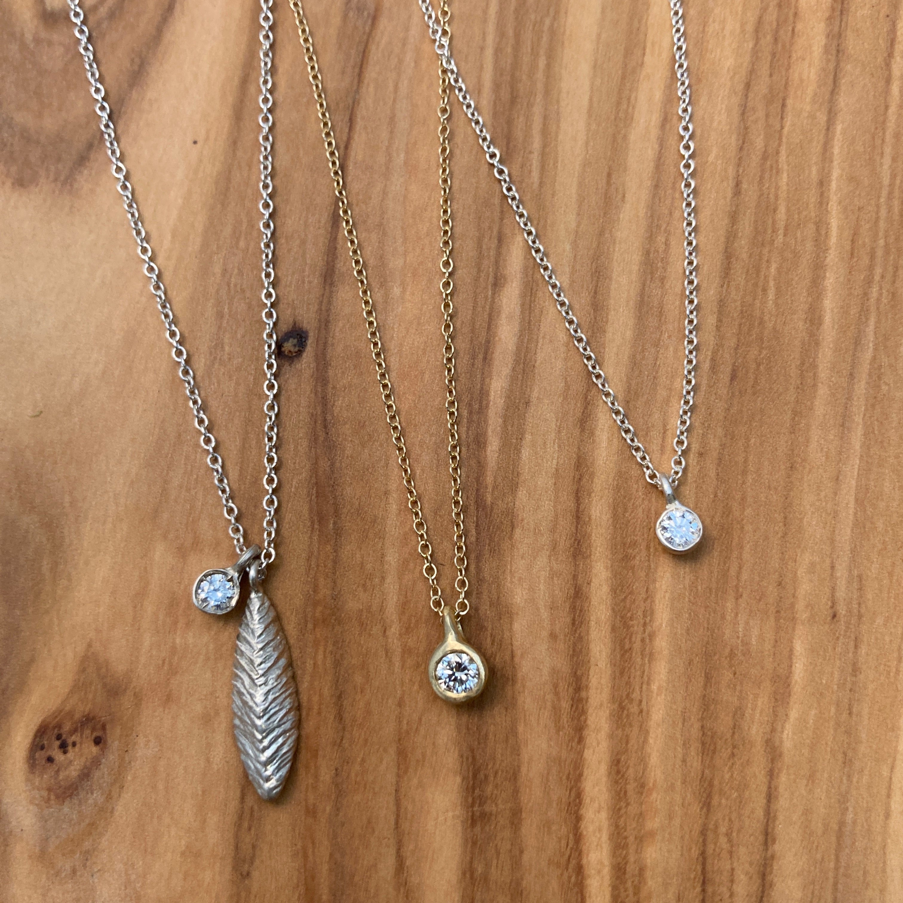 Leaf & Diamond Necklace