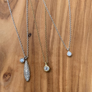 Leaf & Diamond Necklace