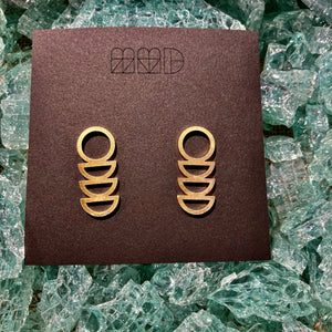 Gold Plated Post Geometric Earrings