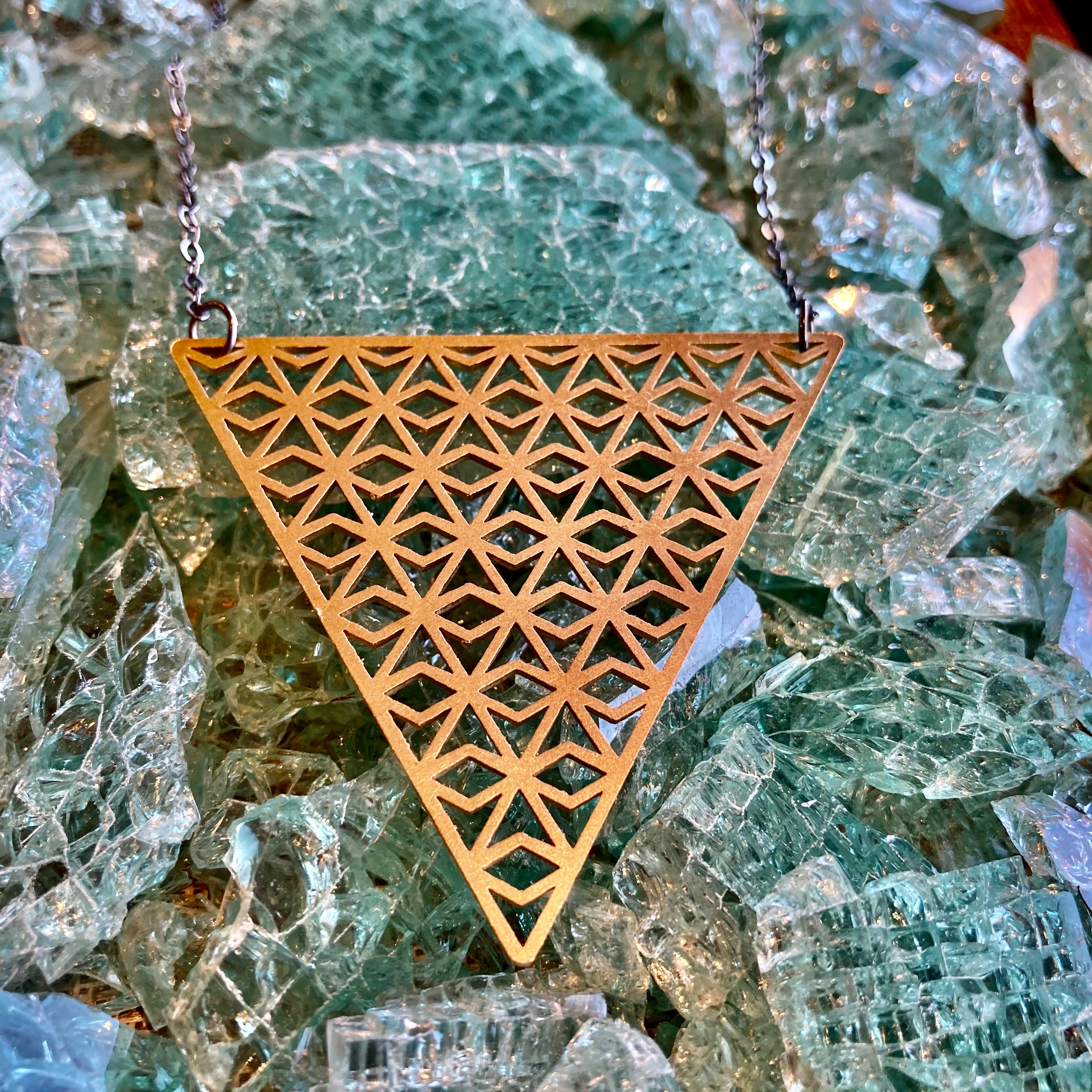 Gold Triangle Darrowing Necklace