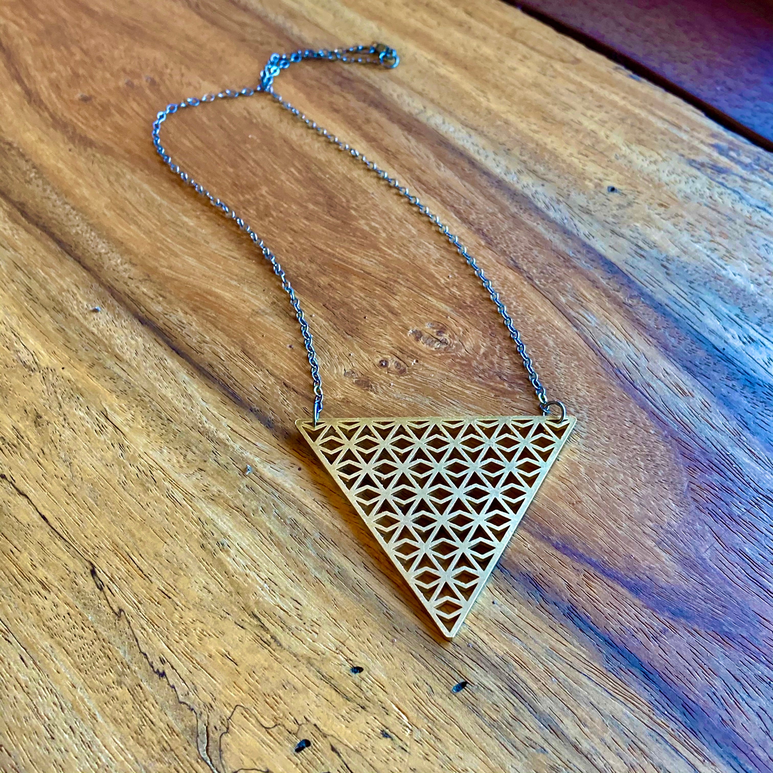 Gold Triangle Darrowing Necklace