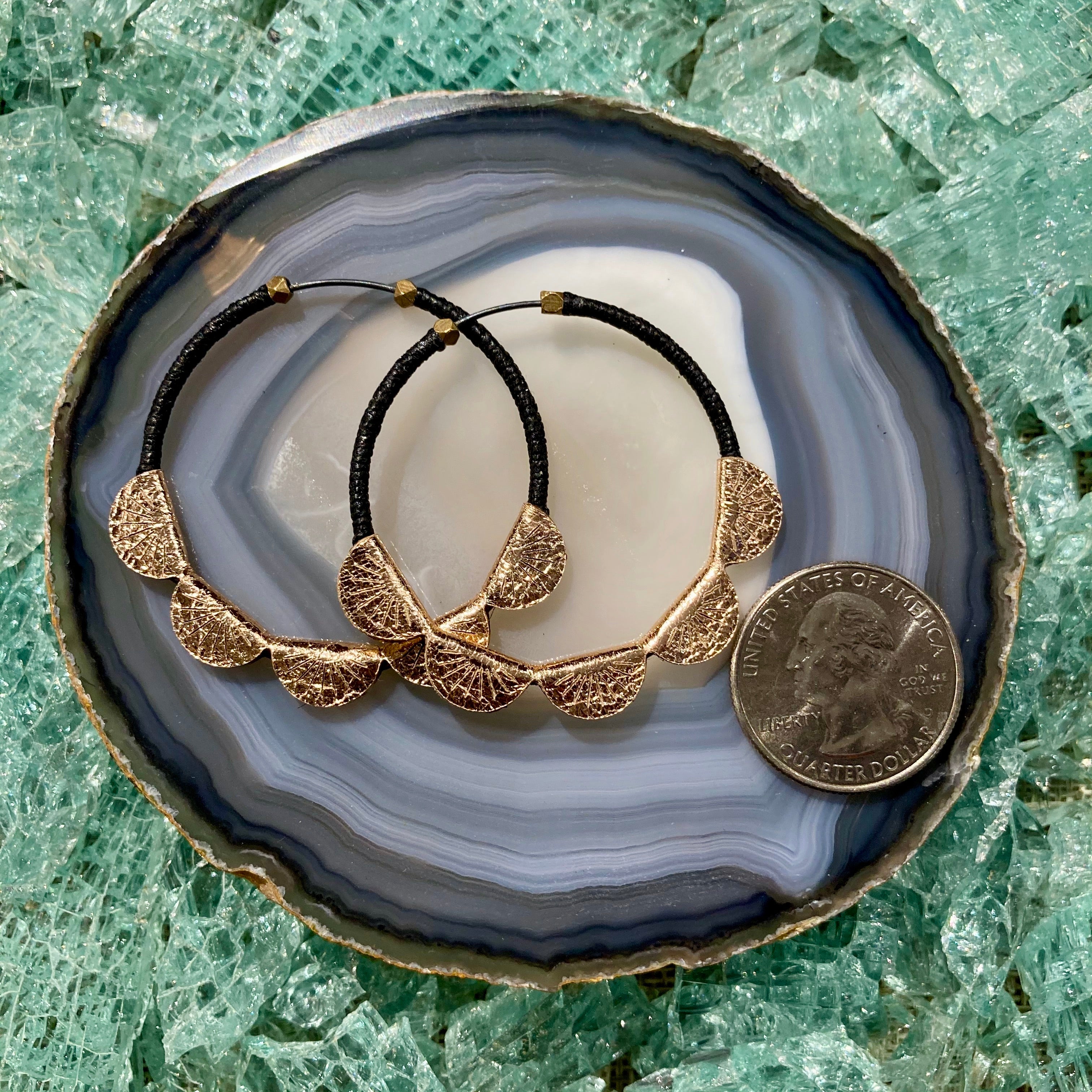 Leather & Linen Hoops