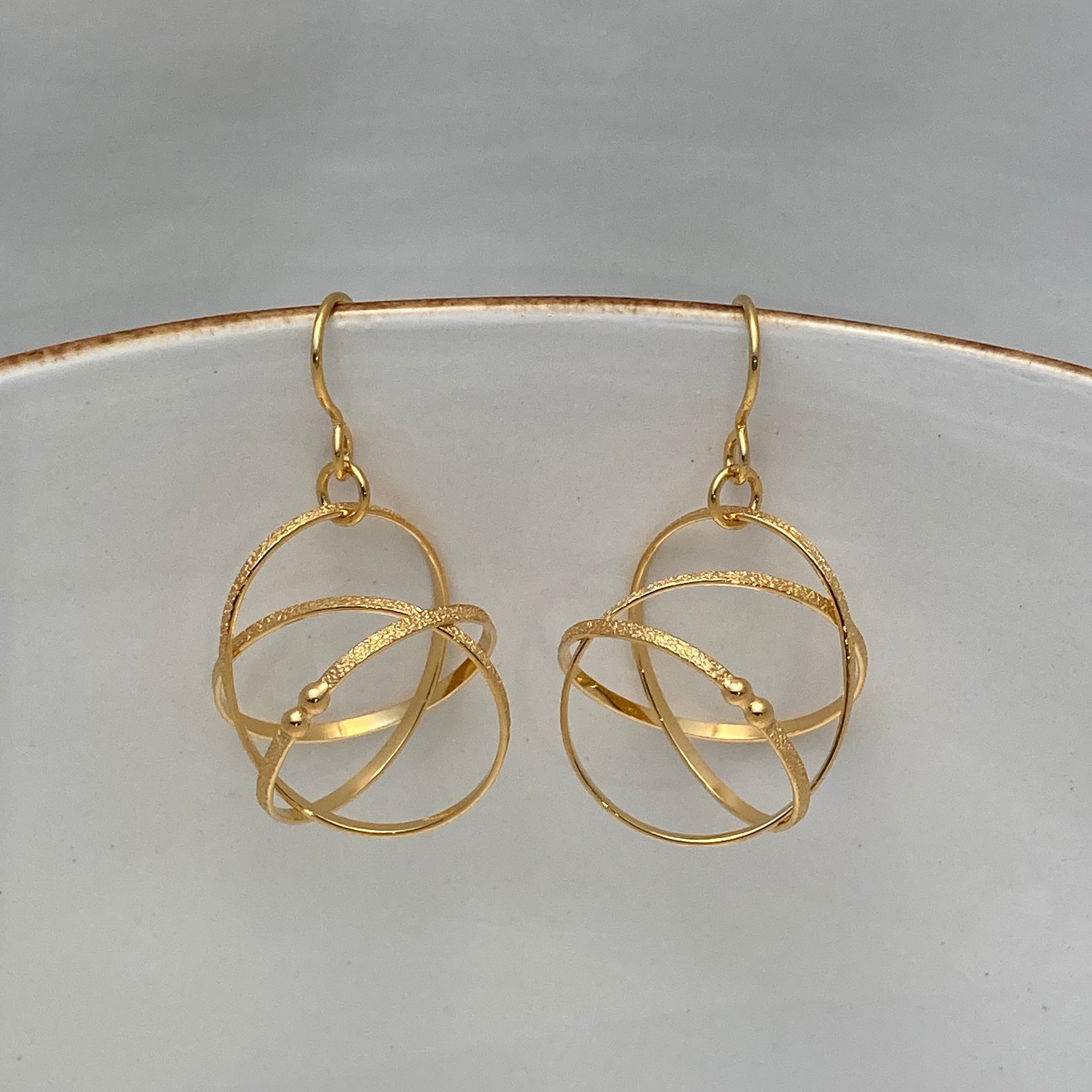 Small Gold Vermeil Mobius Earrings