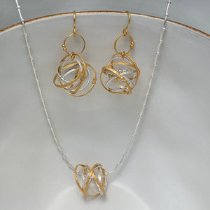 Mobius Necklace & Gold Vermeil Earrings
