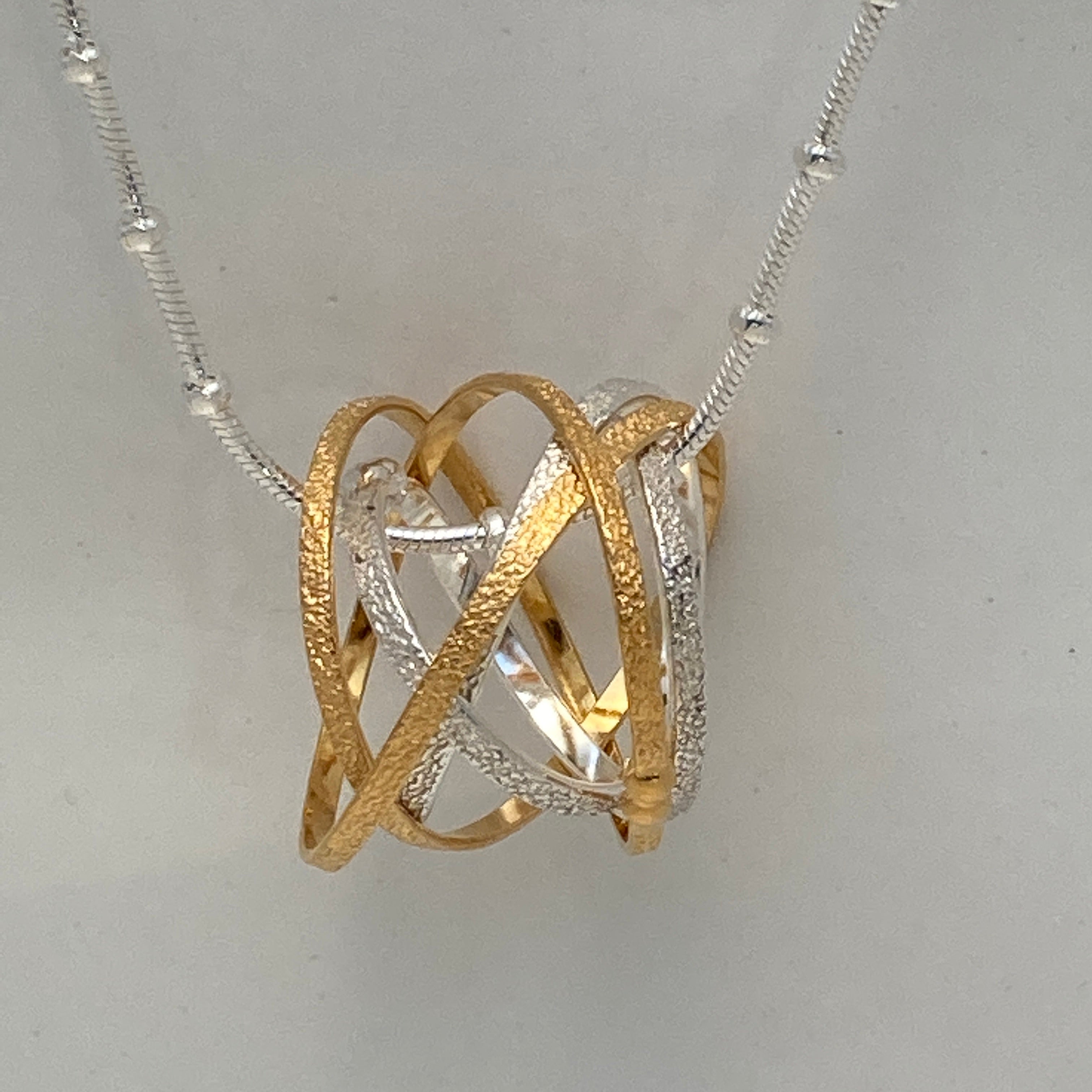 Mobius Necklace & Gold Vermeil Earrings