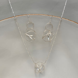 Mobius Sterling Silver Necklace & Earrings