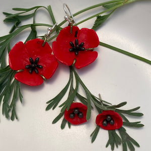 Red Poppy Earrings