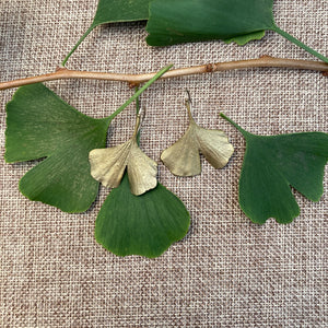 Ginkgo Bronze Fan Earrings