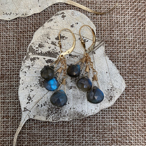 Labradorite Triple Stone Earrings