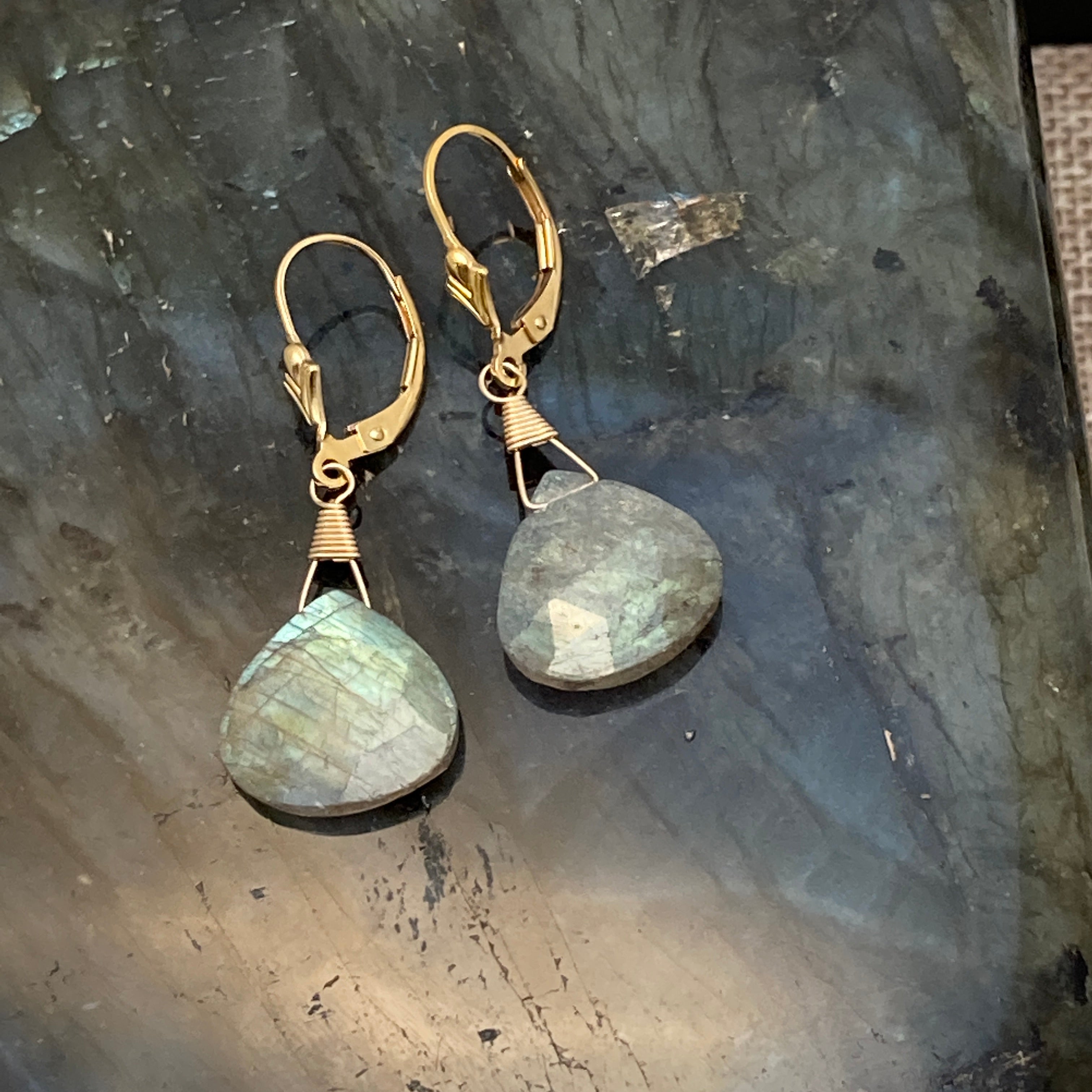 Labradorite Single Stone Earrings