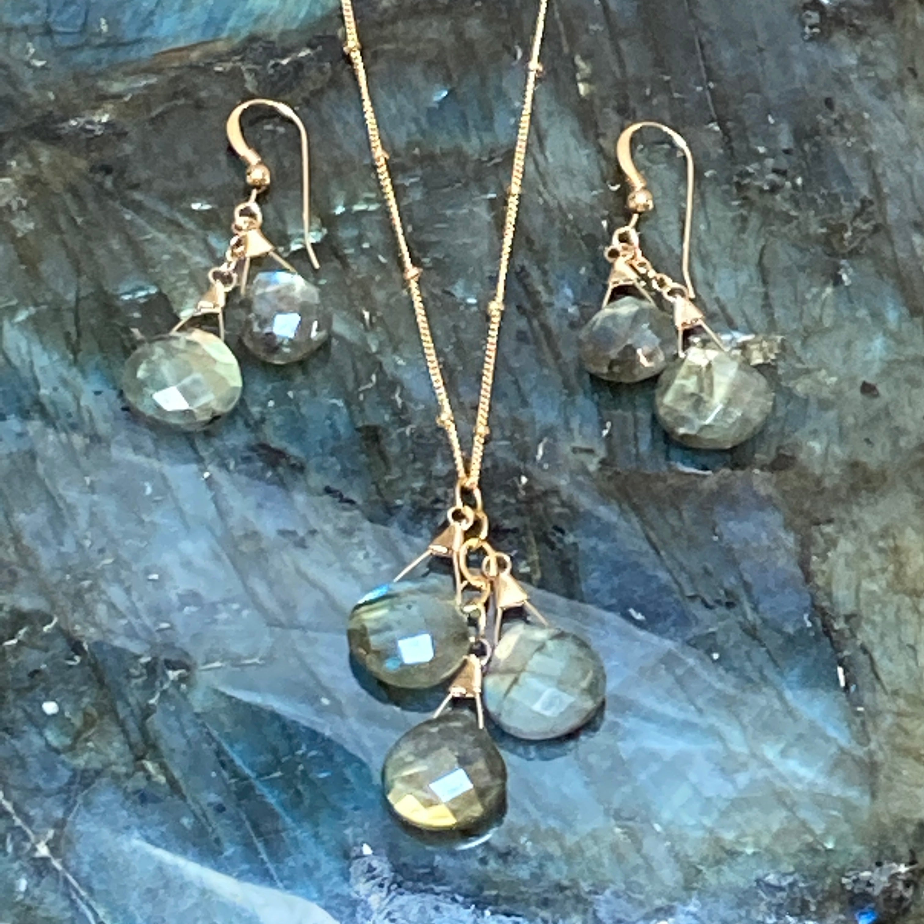 Labradorite Necklace & Earrings