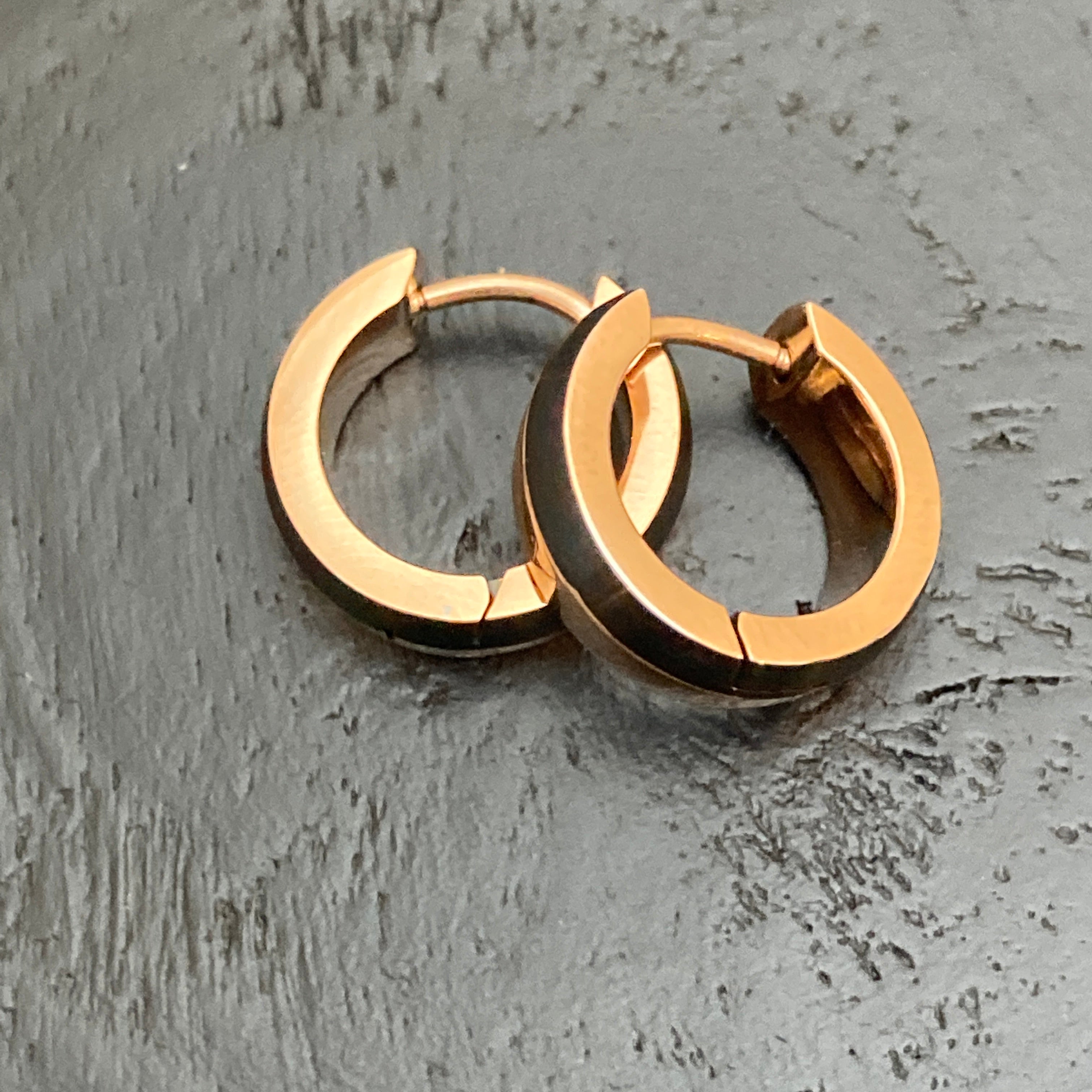 Wood & Gold Plated Steel Hoops