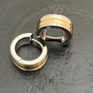 Mixed Metal Huggy Steel Hoops